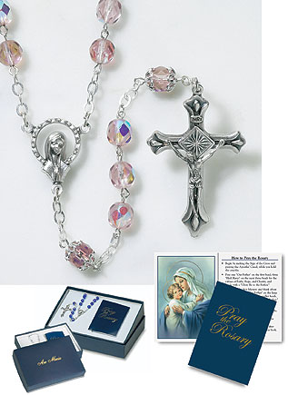 Gift Set with Faceted Amethyst Rosary