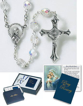 Gift Set with Faceted Crystal Rosary