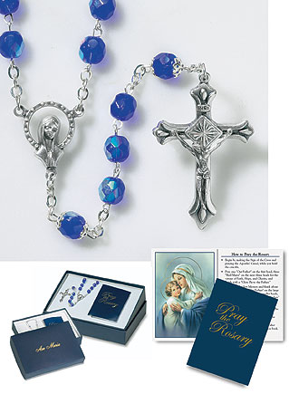Gift Set with Faceted Sapphire Rosary