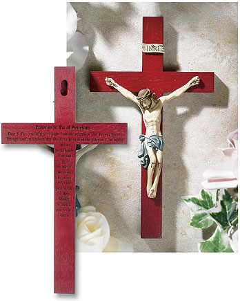 St Pio Rose Petal Crucifix
