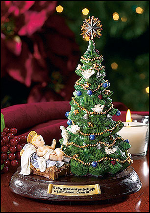 Baby Jesus with Christmas Tree Music Box