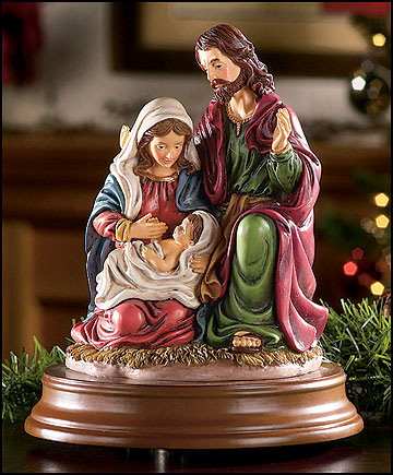 Musical Holy Family Figurine