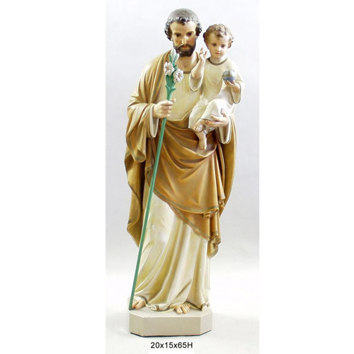 Saint Joseph with Child & Lily 65" statue